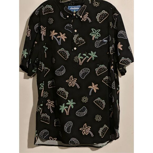 Chubbies taco Mexican Friday night party half button pullover shirt men’s size X - Picture 1 of 6